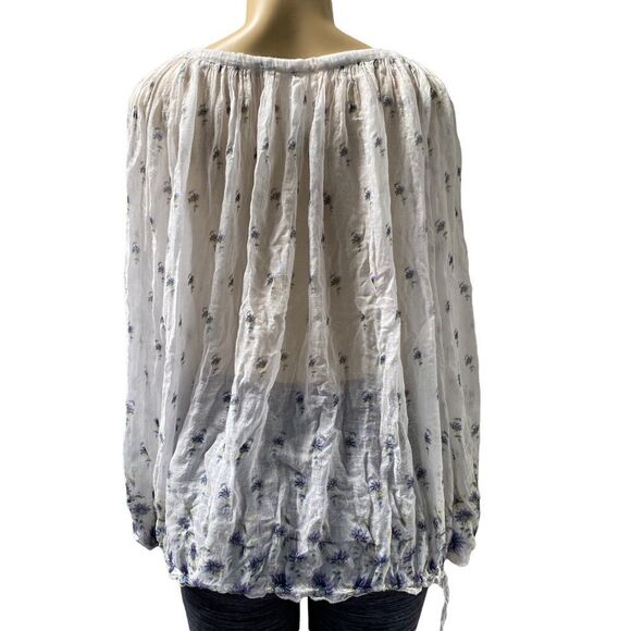 Free People One sheer floral boho Blouse tunic m/l - Picture 3 of 8